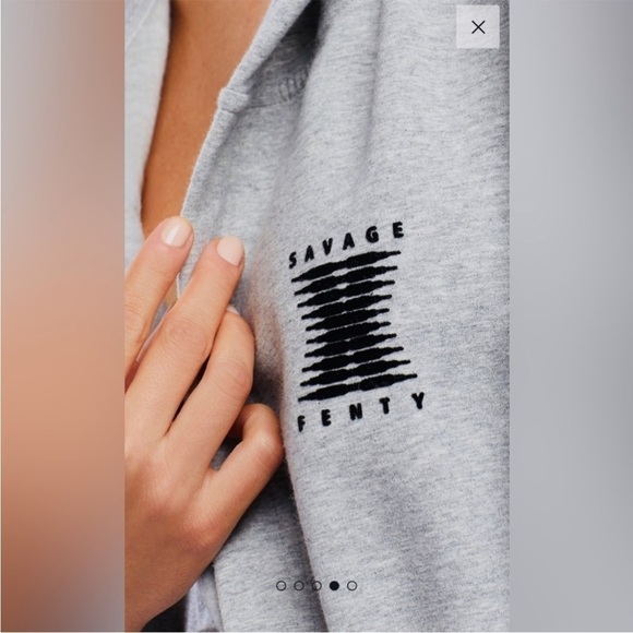 SAVAGE x FENTY gray sweatshirt cardigan Robe - Picture 8 of 8